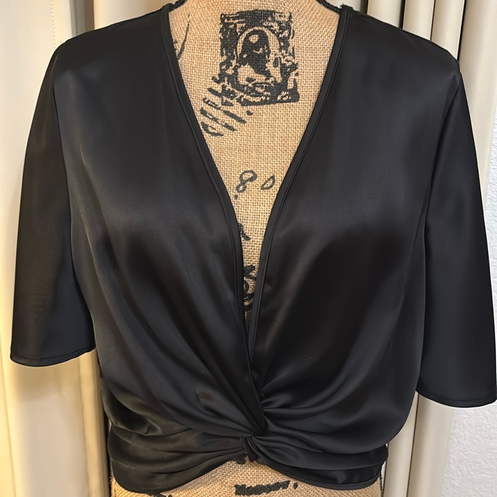 Black Satin Blouse